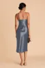 Lisa Shiny Satin Midi Dress - French Blue sold by Birdy Grey