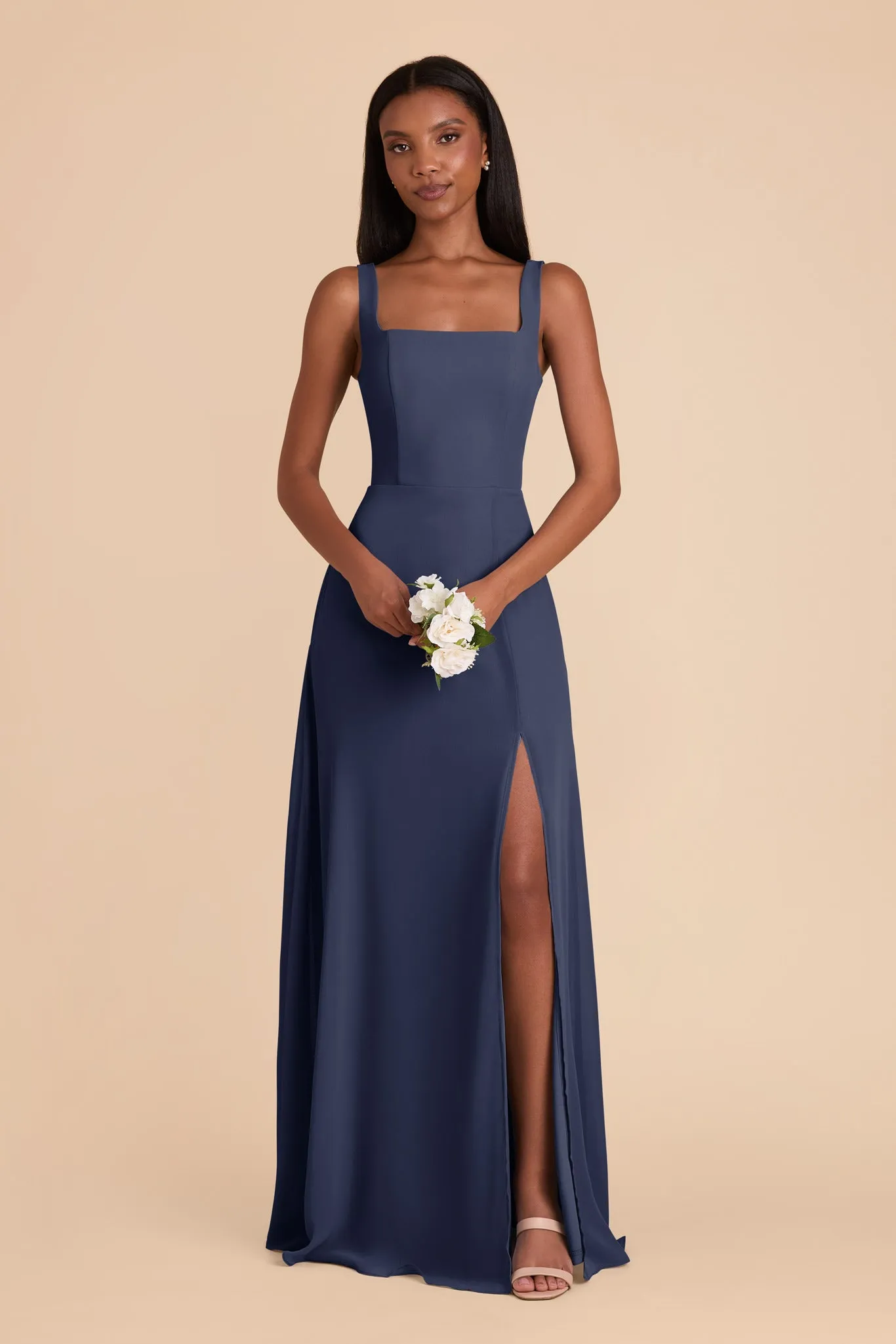 Alex Convertible Dress Chiffon - Slate Blue sold by Birdy Grey product image thumbnail 4