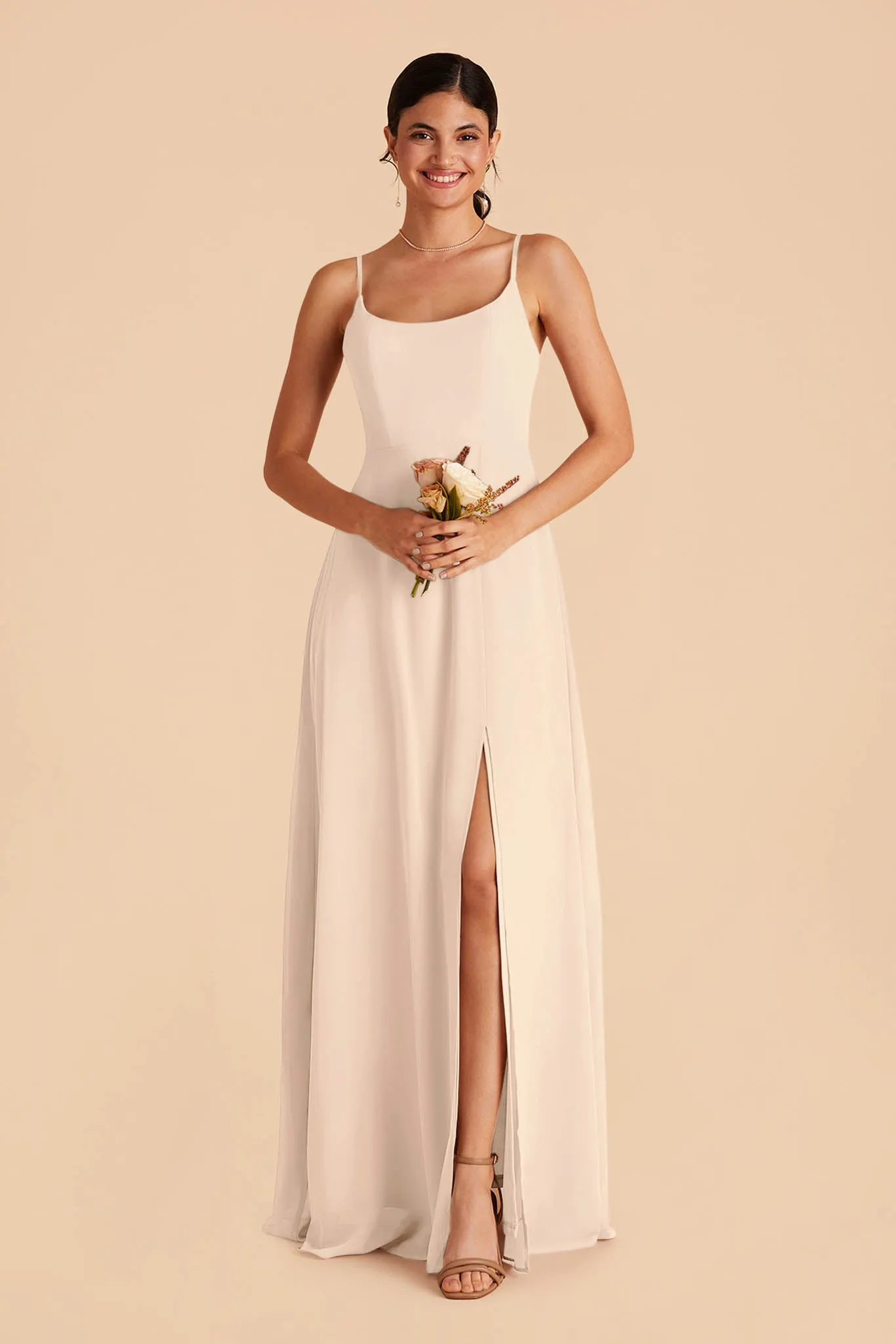 Amy Chiffon Dress - Champagne sold by Birdy Grey