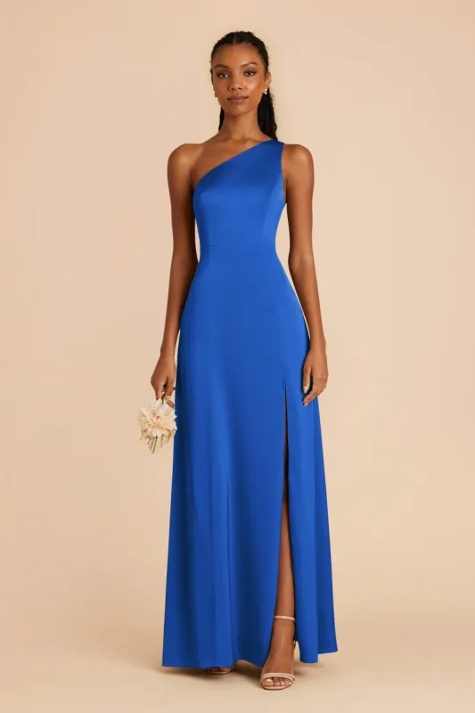 Kira Matte Satin Dress - Cobalt Blue sold by Birdy Grey