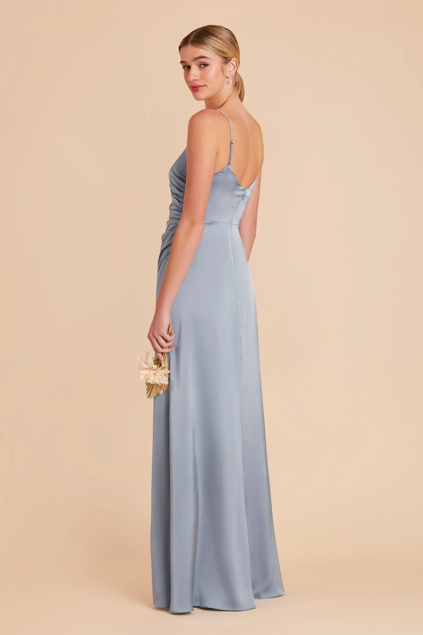 Catherine Matte Satin Dress - Dusty Blue sold by Birdy Grey product image thumbnail 4