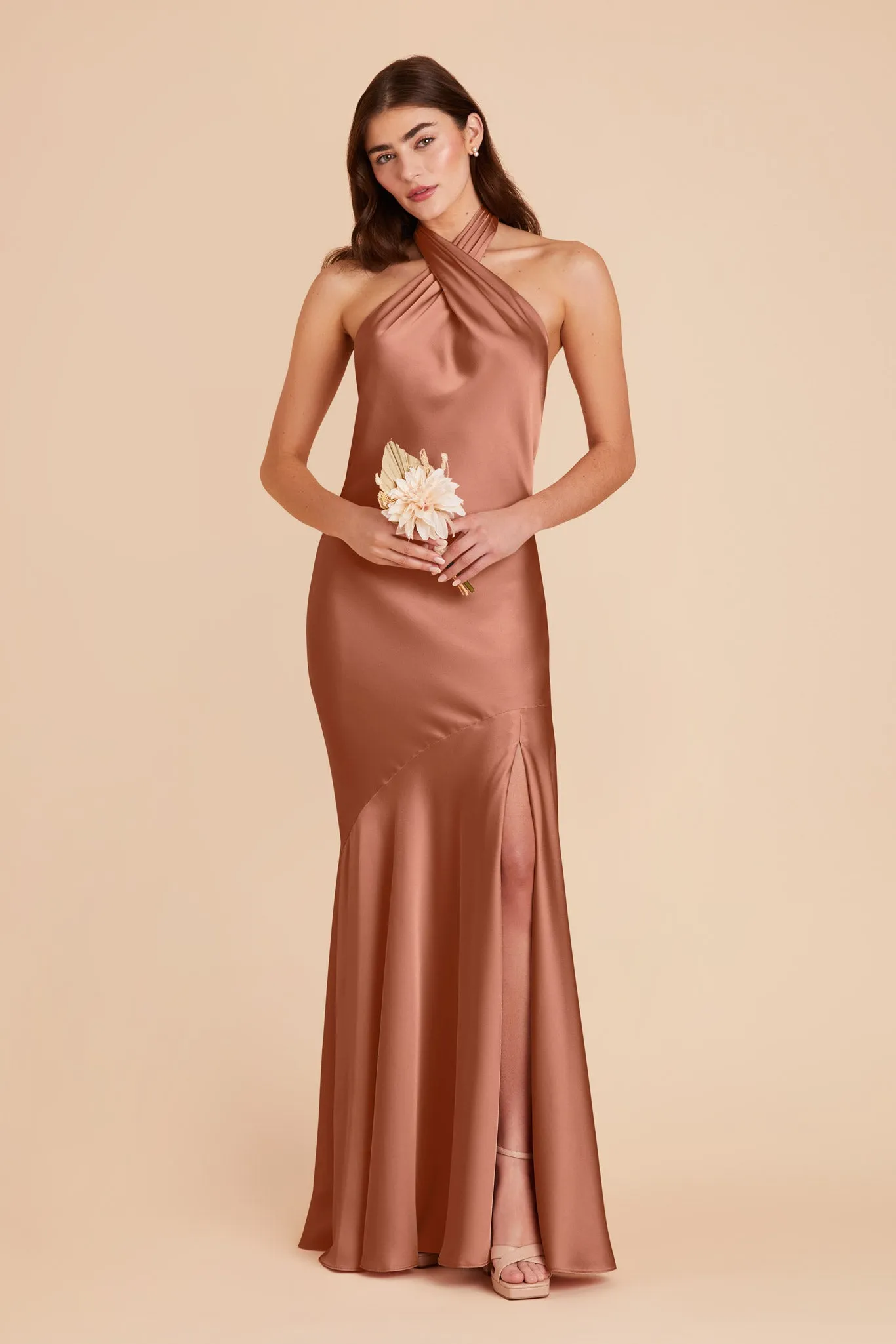 Stephanie Matte Satin Dress - Desert Rose sold by Birdy Grey product image thumbnail 3