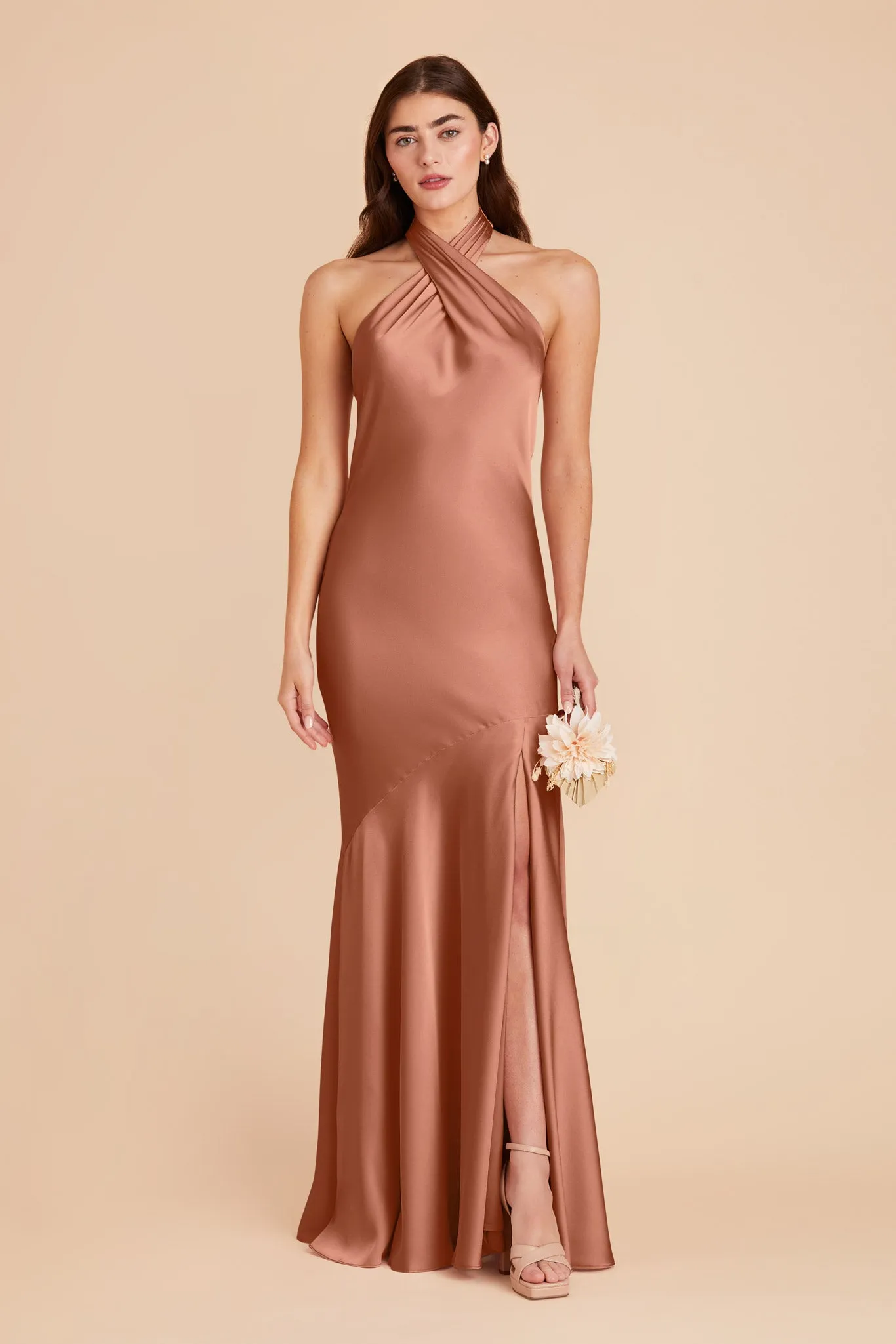 Stephanie Matte Satin Dress - Desert Rose sold by Birdy Grey product image thumbnail 2