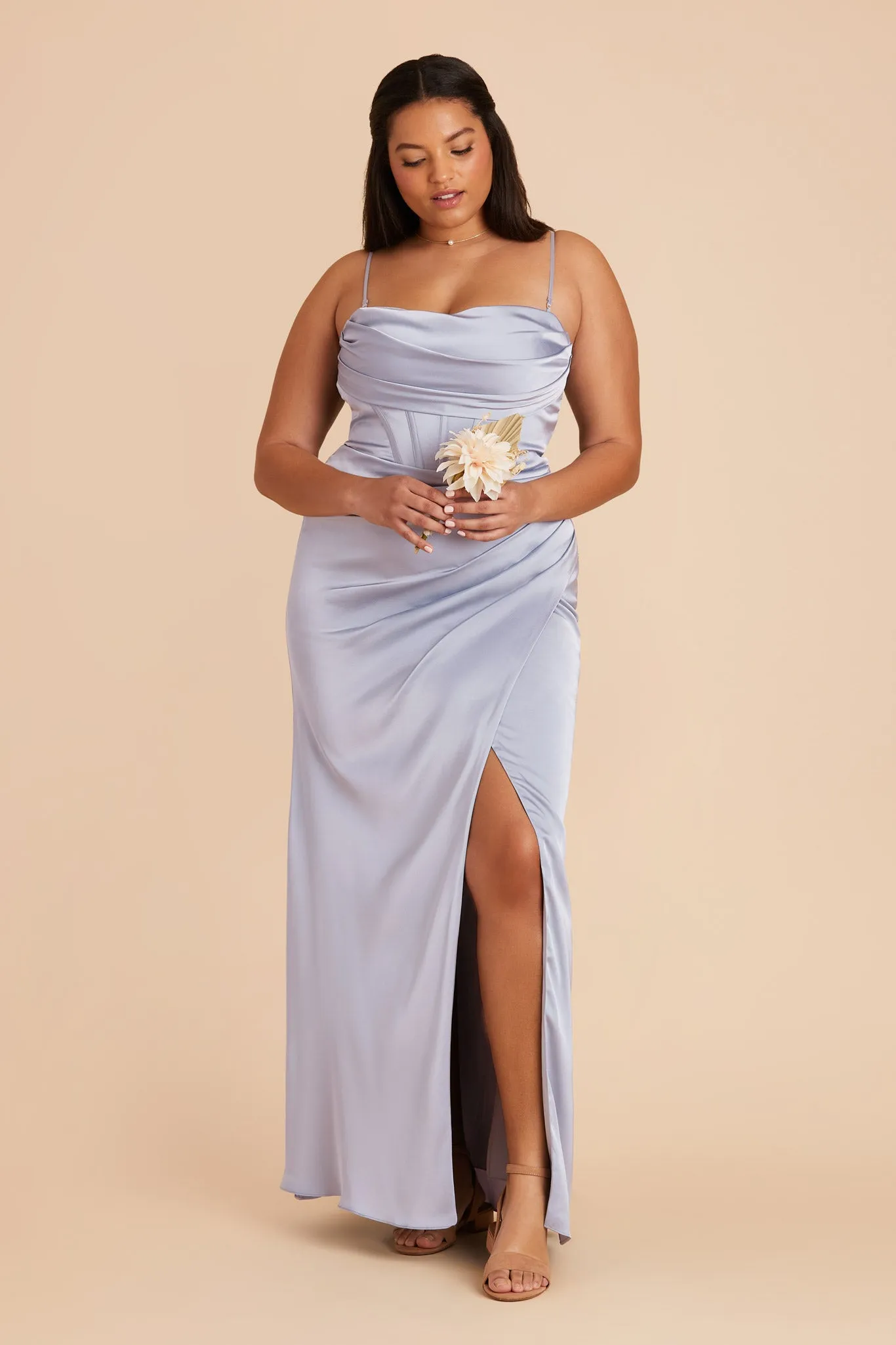 Carrie Matte Satin Dress - Periwinkle Blue sold by Birdy Grey product image thumbnail 2