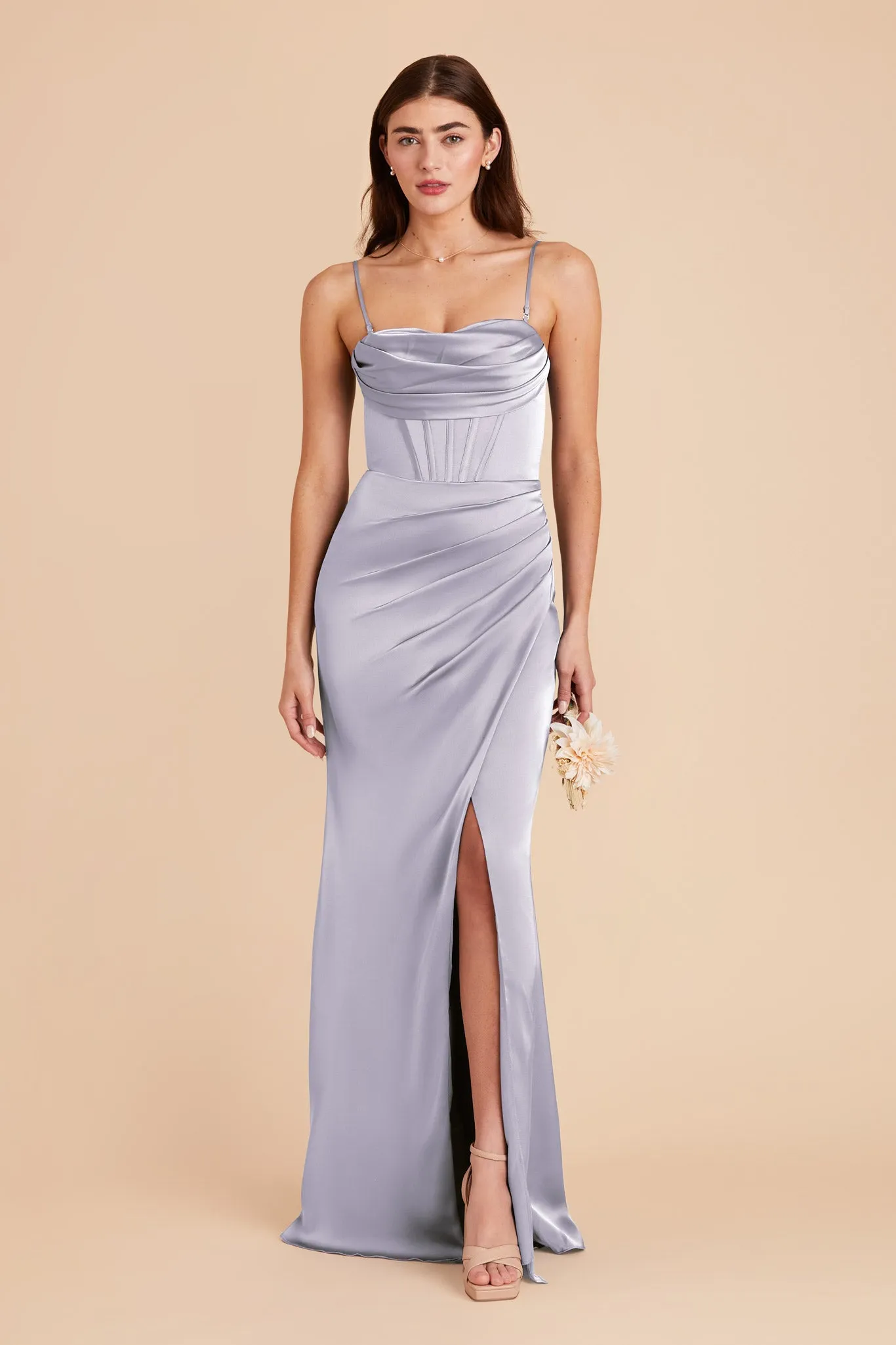 Carrie Matte Satin Dress - Periwinkle Blue sold by Birdy Grey product image thumbnail 3