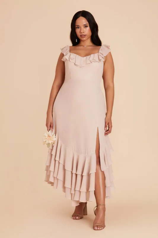Ginny Chiffon Dress - Pale Blush sold by Birdy Grey