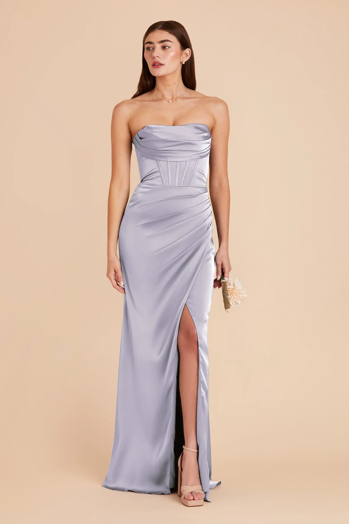 Carrie Matte Satin Dress - Periwinkle Blue sold by Birdy Grey product image thumbnail 4