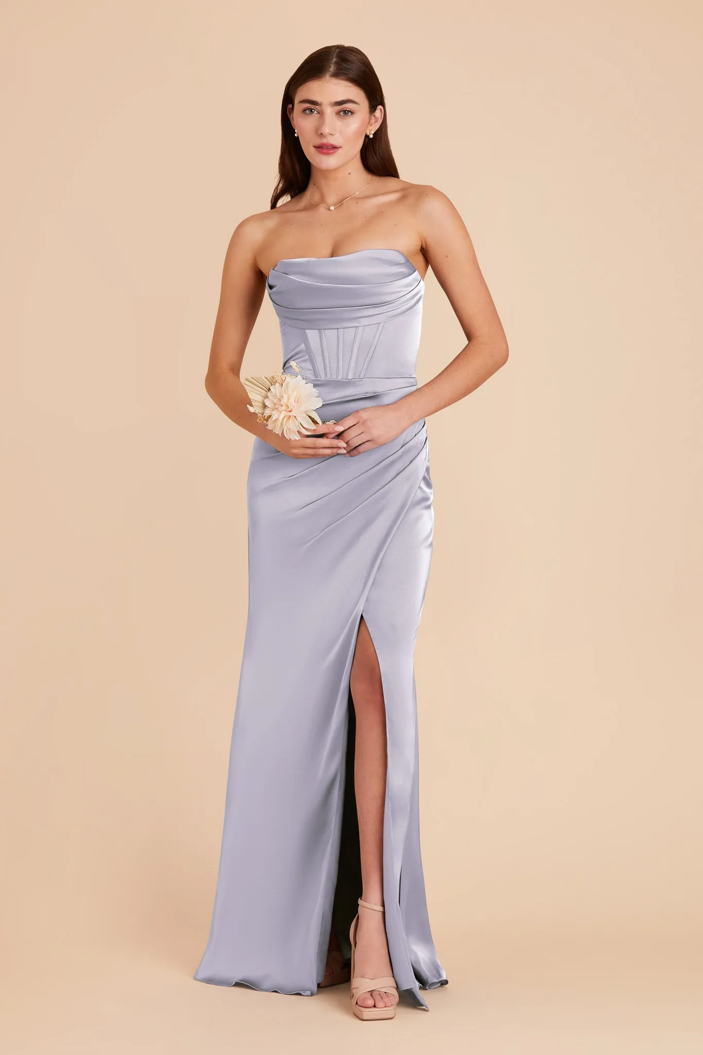 Carrie Matte Satin Dress - Periwinkle Blue sold by Birdy Grey product image thumbnail 5