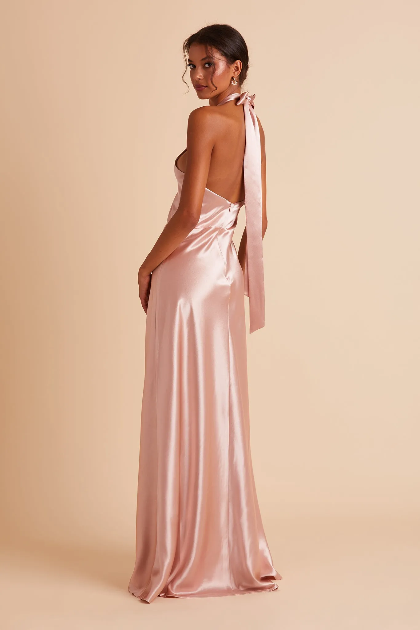 Monica Shiny Satin Dress - Rose Gold sold by Birdy Grey product image thumbnail 3