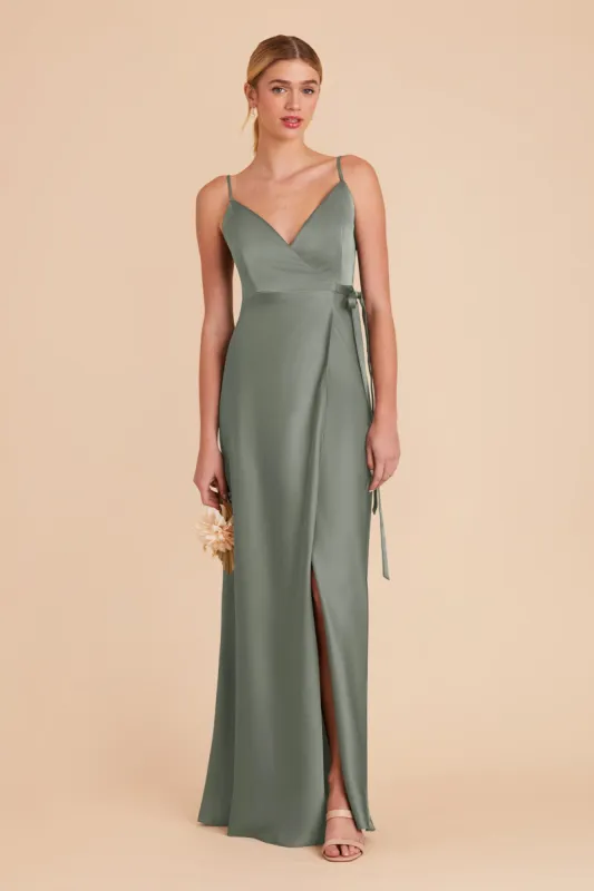 Cindy Matte Satin Dress - Sea Glass sold by Birdy Grey