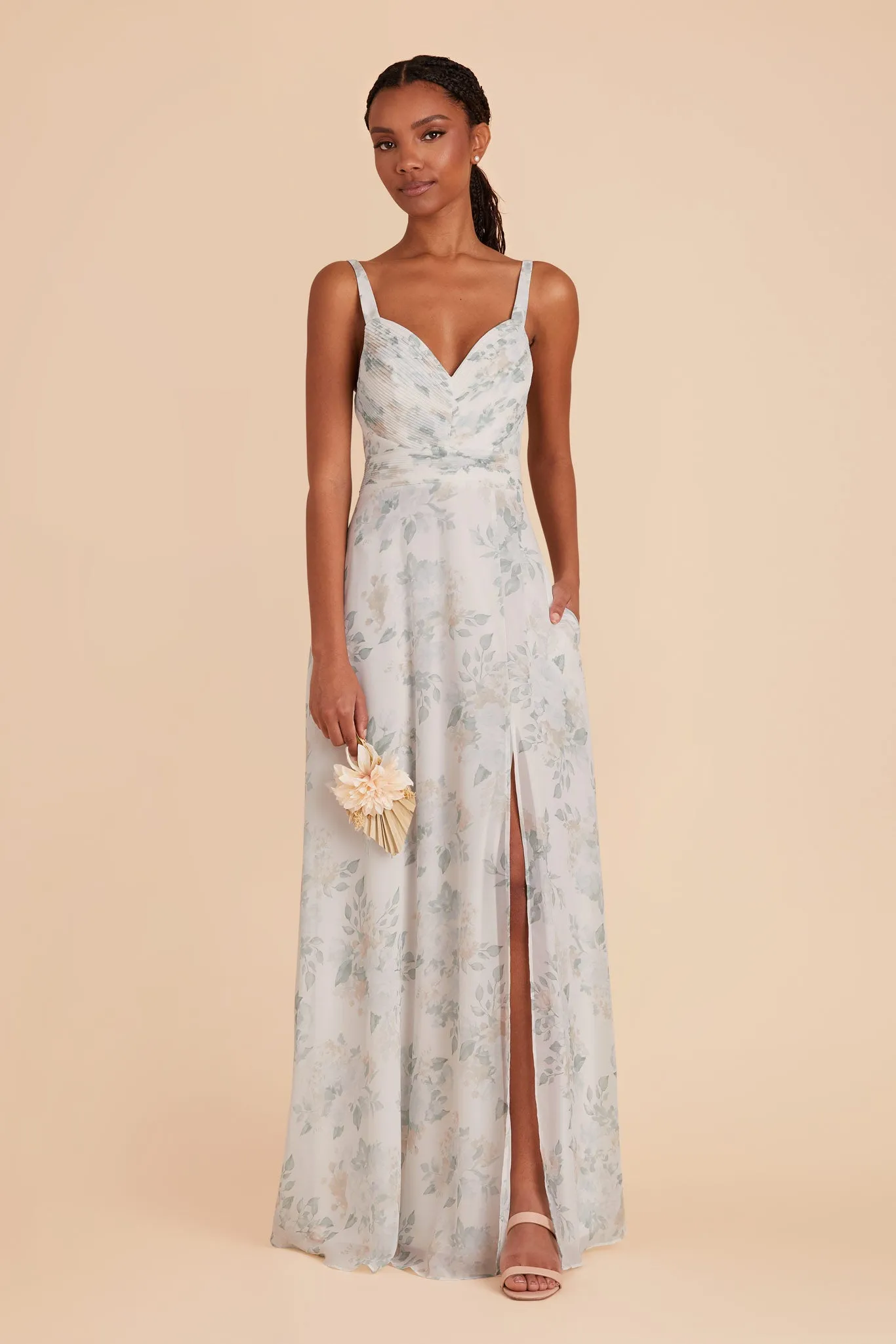 Deborah Chiffon Dress - Sage Spring Garden sold by Birdy Grey