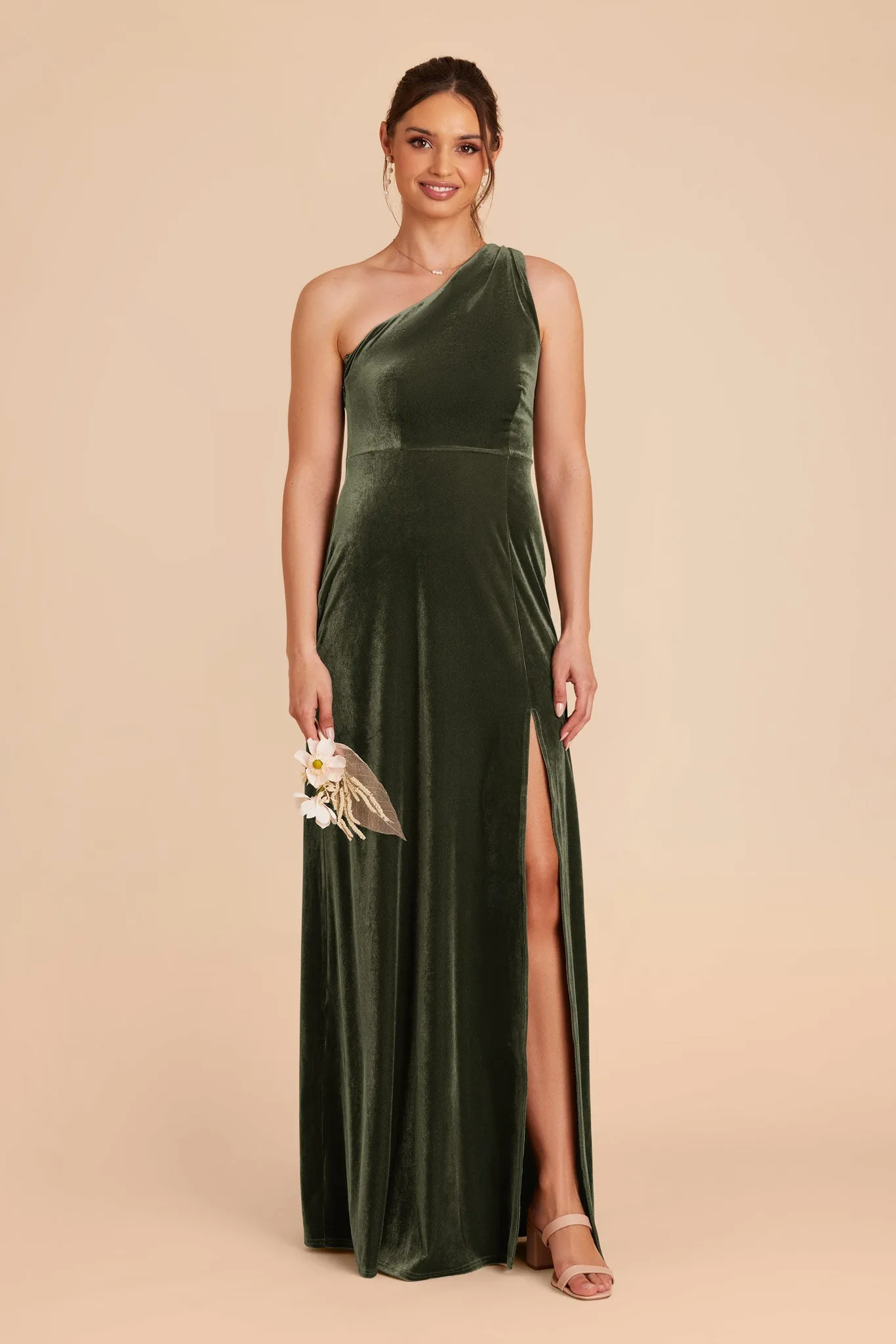 Kira Velvet Dress - Olive sold by Birdy Grey product image thumbnail 4