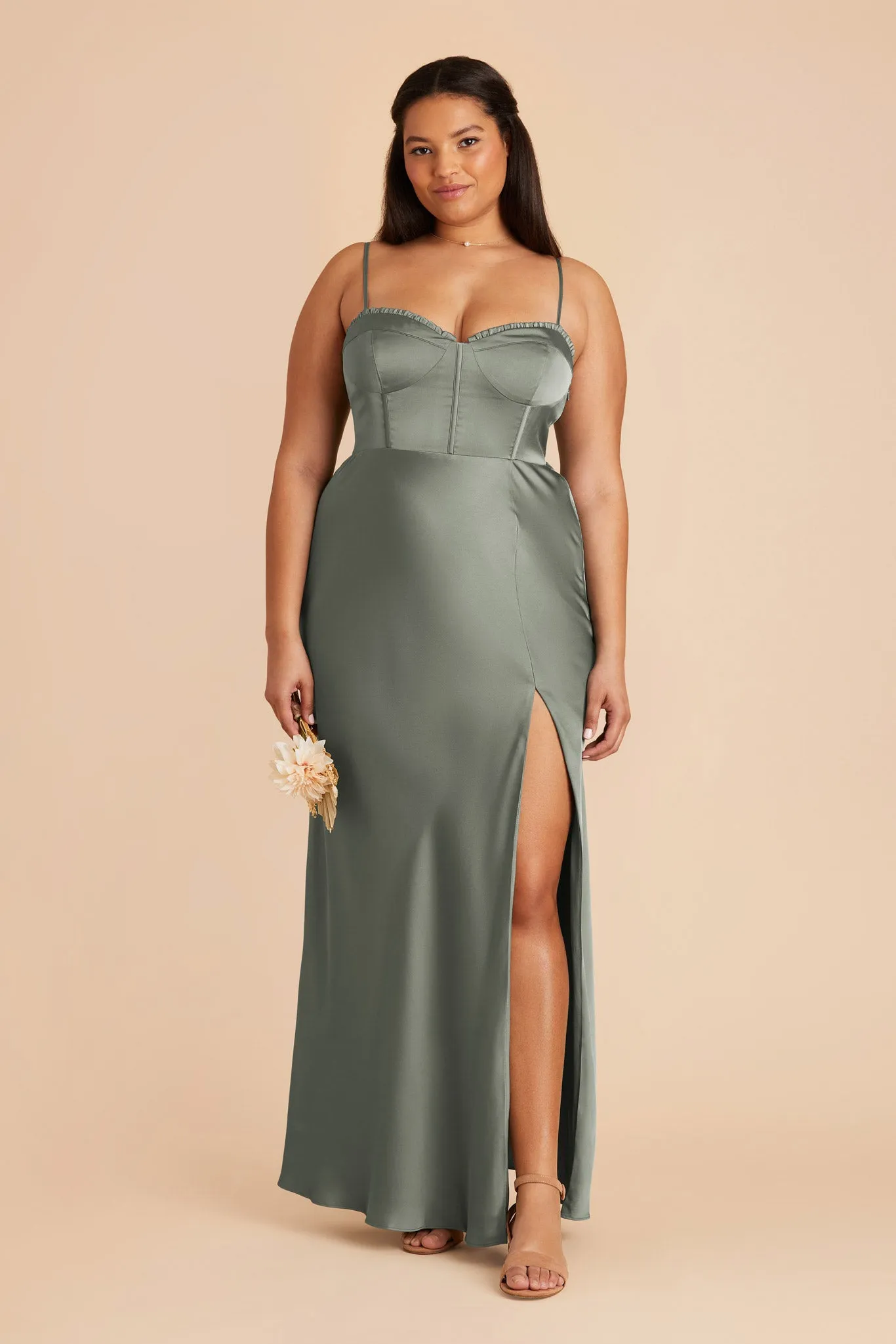 Jessica Matte Satin Dress - Sea Glass sold by Birdy Grey product image thumbnail 2