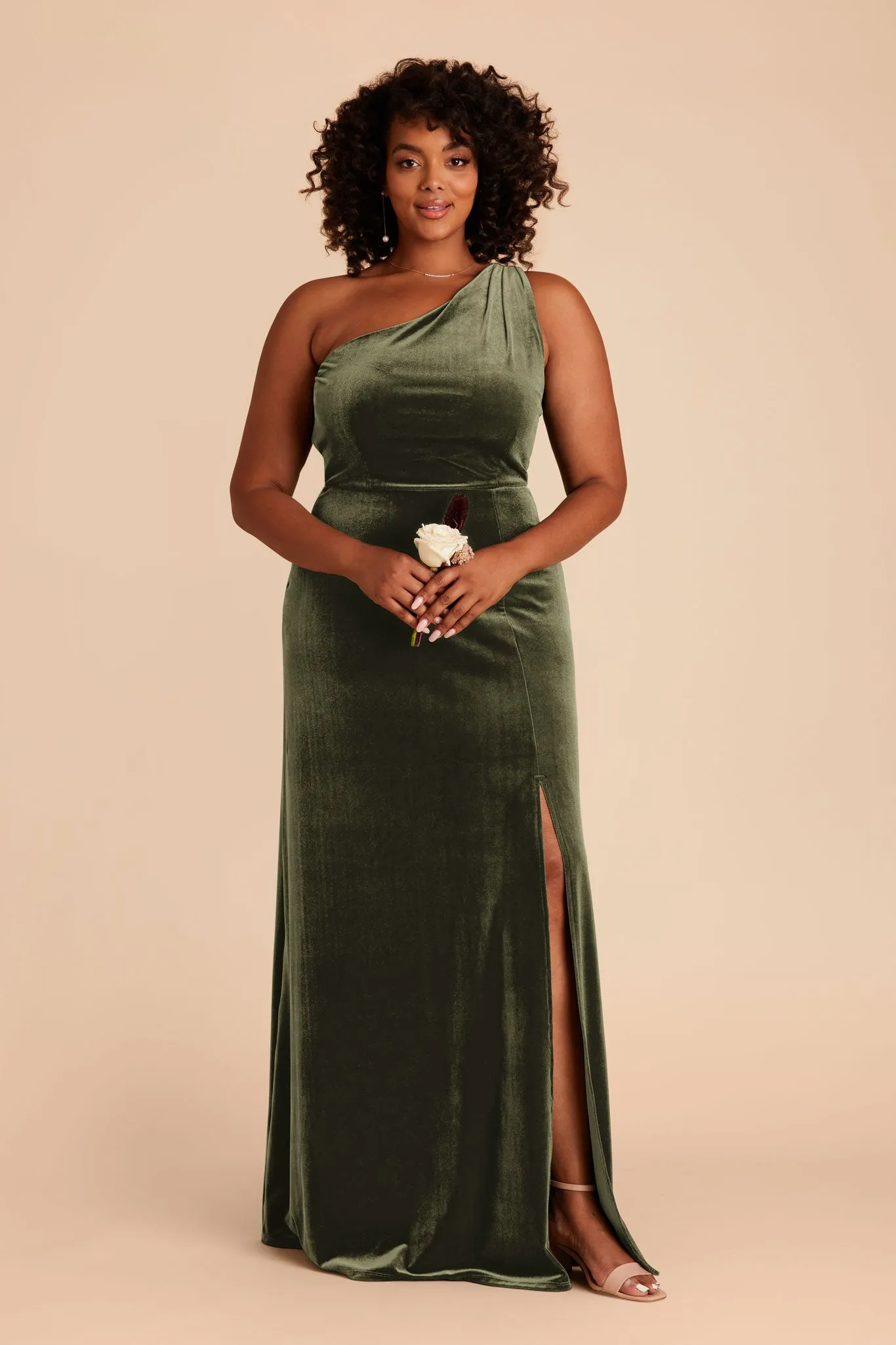 Kira Velvet Dress - Olive sold by Birdy Grey product image thumbnail 2