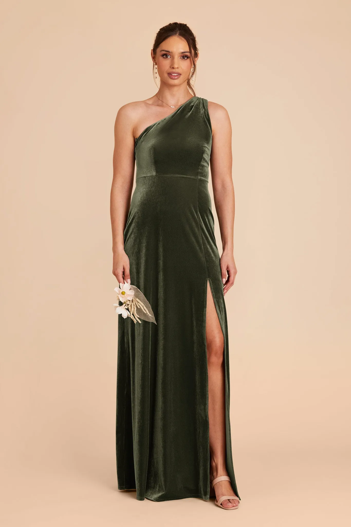 Kira Velvet Dress - Olive sold by Birdy Grey product image thumbnail 3