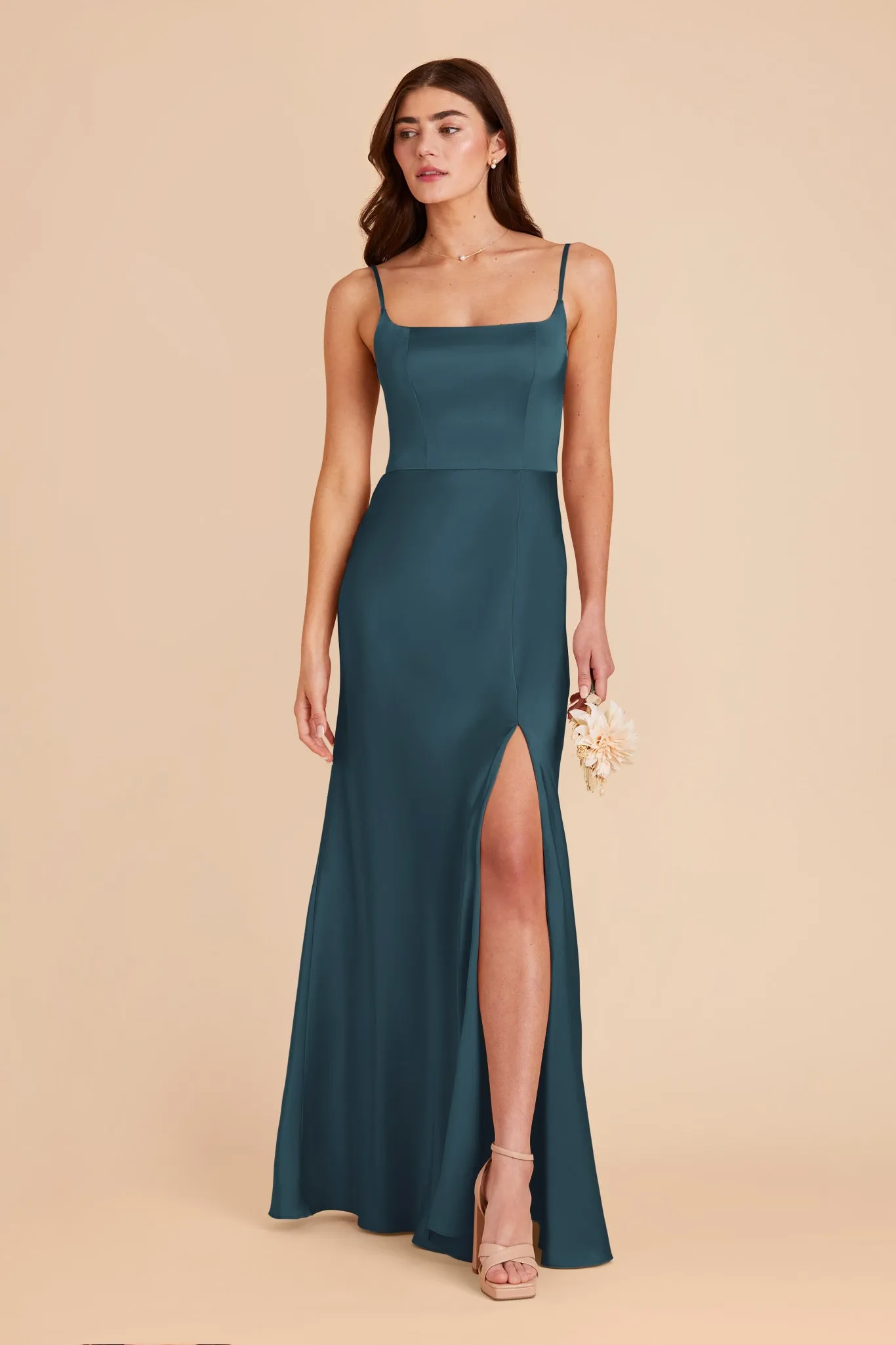 Mai Matte Satin Dress - Dark Teal sold by Birdy Grey product image thumbnail 3