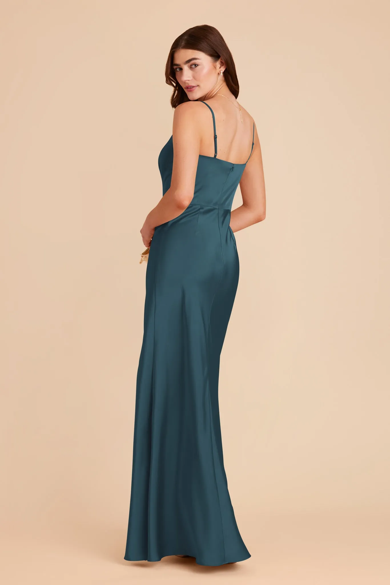 Mai Matte Satin Dress - Dark Teal sold by Birdy Grey product image thumbnail 5