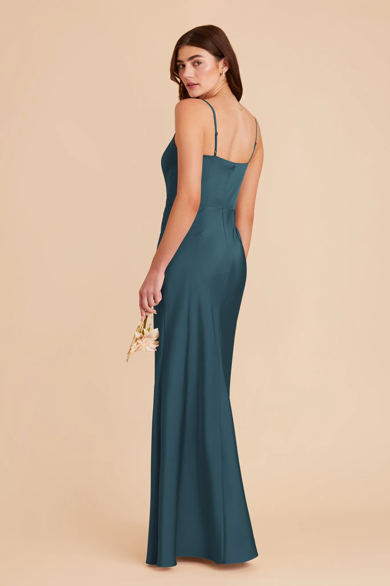 Mai Matte Satin Dress - Dark Teal sold by Birdy Grey product image thumbnail 4