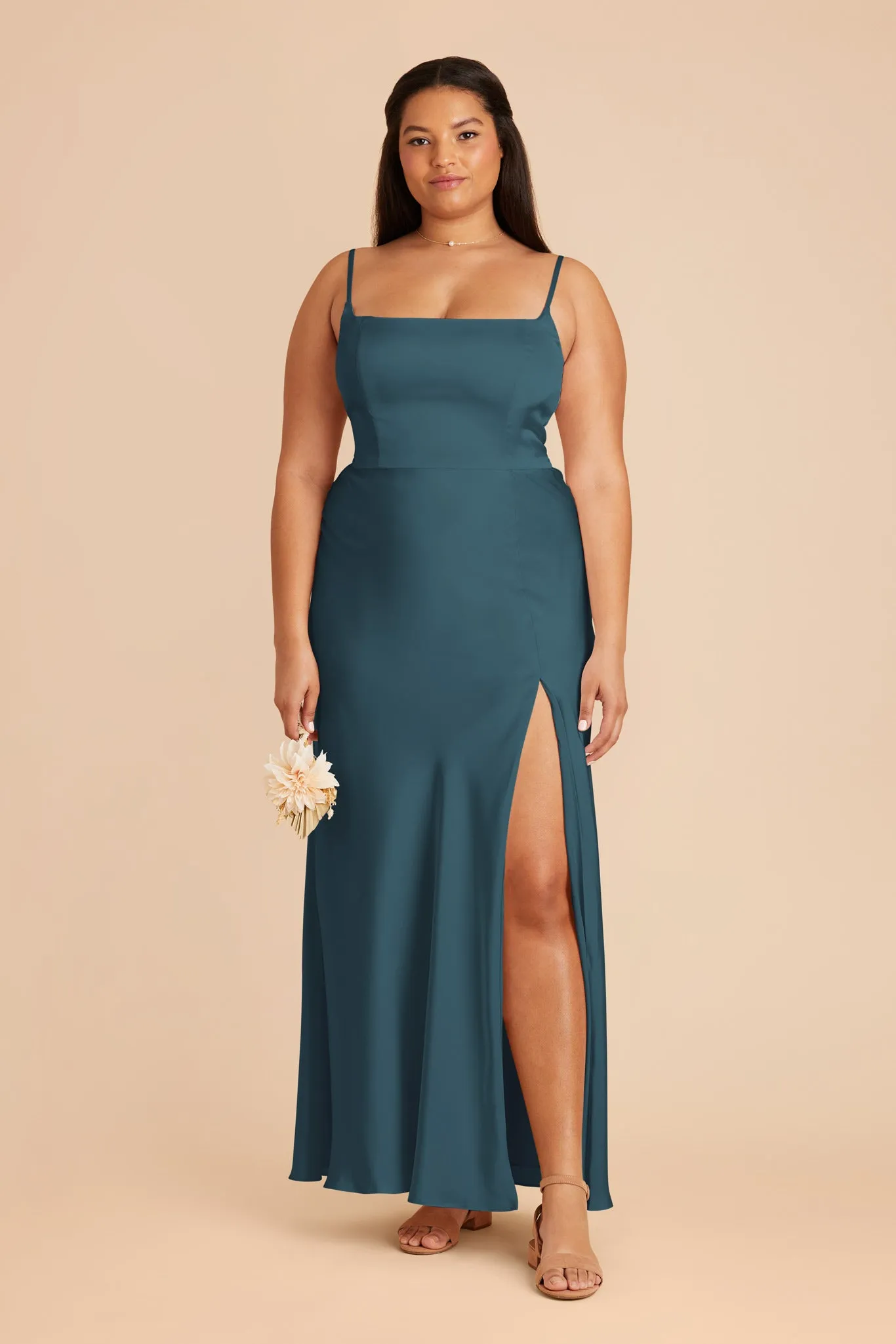 Mai Matte Satin Dress - Dark Teal sold by Birdy Grey product image thumbnail 2