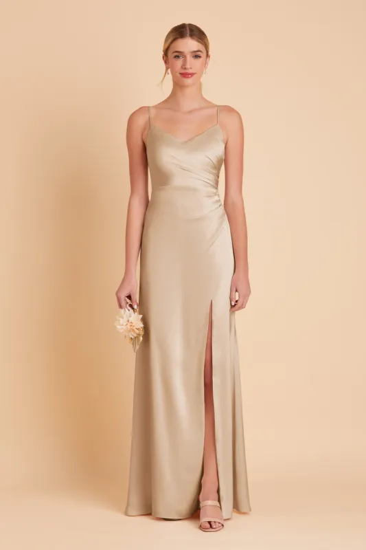 Catherine Matte Satin Dress - Gold sold by Birdy Grey