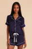 Jonny Satin Pajama Set - Navy sold by Birdy Grey