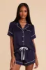 Jonny Satin Pajama Set - Navy sold by Birdy Grey