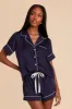 Jonny Satin Pajama Set - Navy sold by Birdy Grey