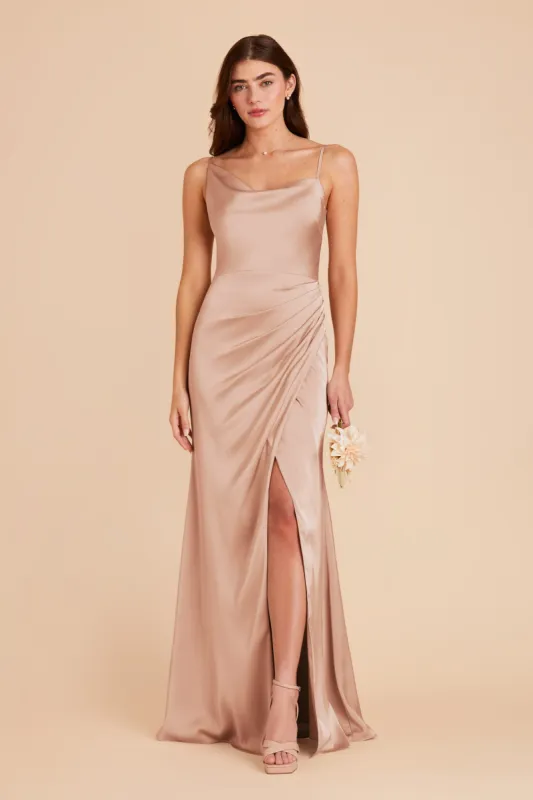 Jennifer Matte Satin Dress - Rose Gold sold by Birdy Grey