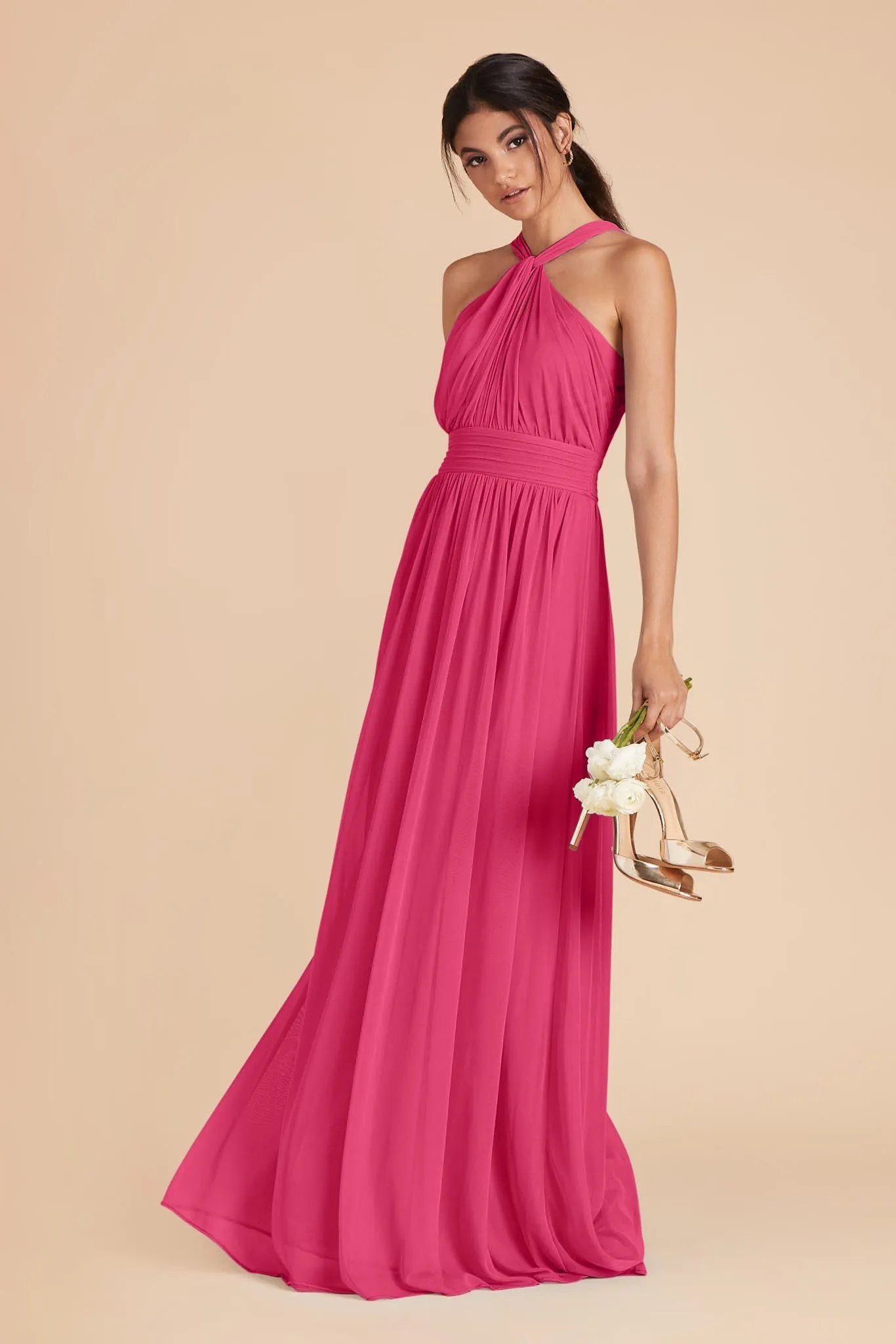 Kiko Chiffon Dress - Fuchsia sold by Birdy Grey product image thumbnail 4