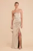 Anne Matte Satin Dress - Gold sold by Birdy Grey