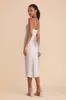 Lisa Matte Satin Midi Dress - Platinum sold by Birdy Grey