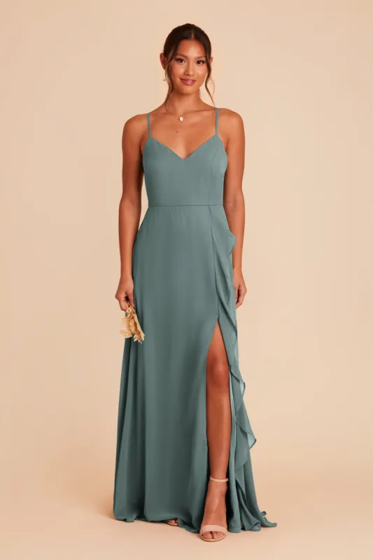Theresa Chiffon Dress - Sea Glass sold by Birdy Grey