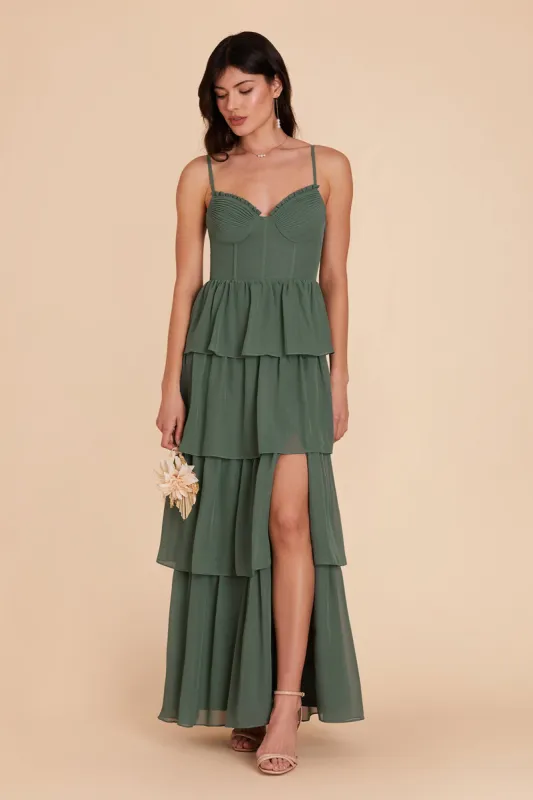 Lola Chiffon Dress - Eucalyptus sold by Birdy Grey
