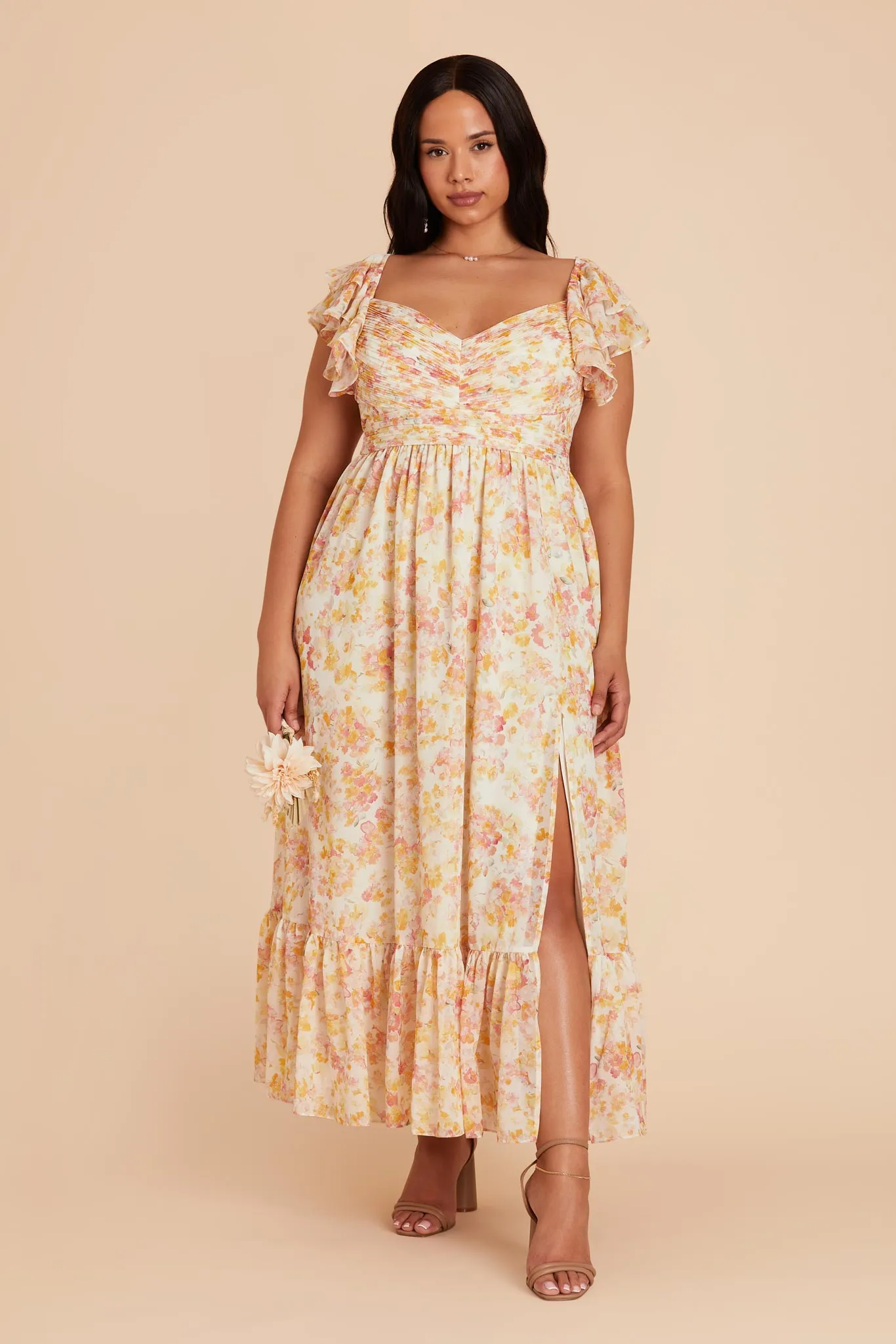 Michelle Chiffon Dress - Pressed Floral sold by Birdy Grey