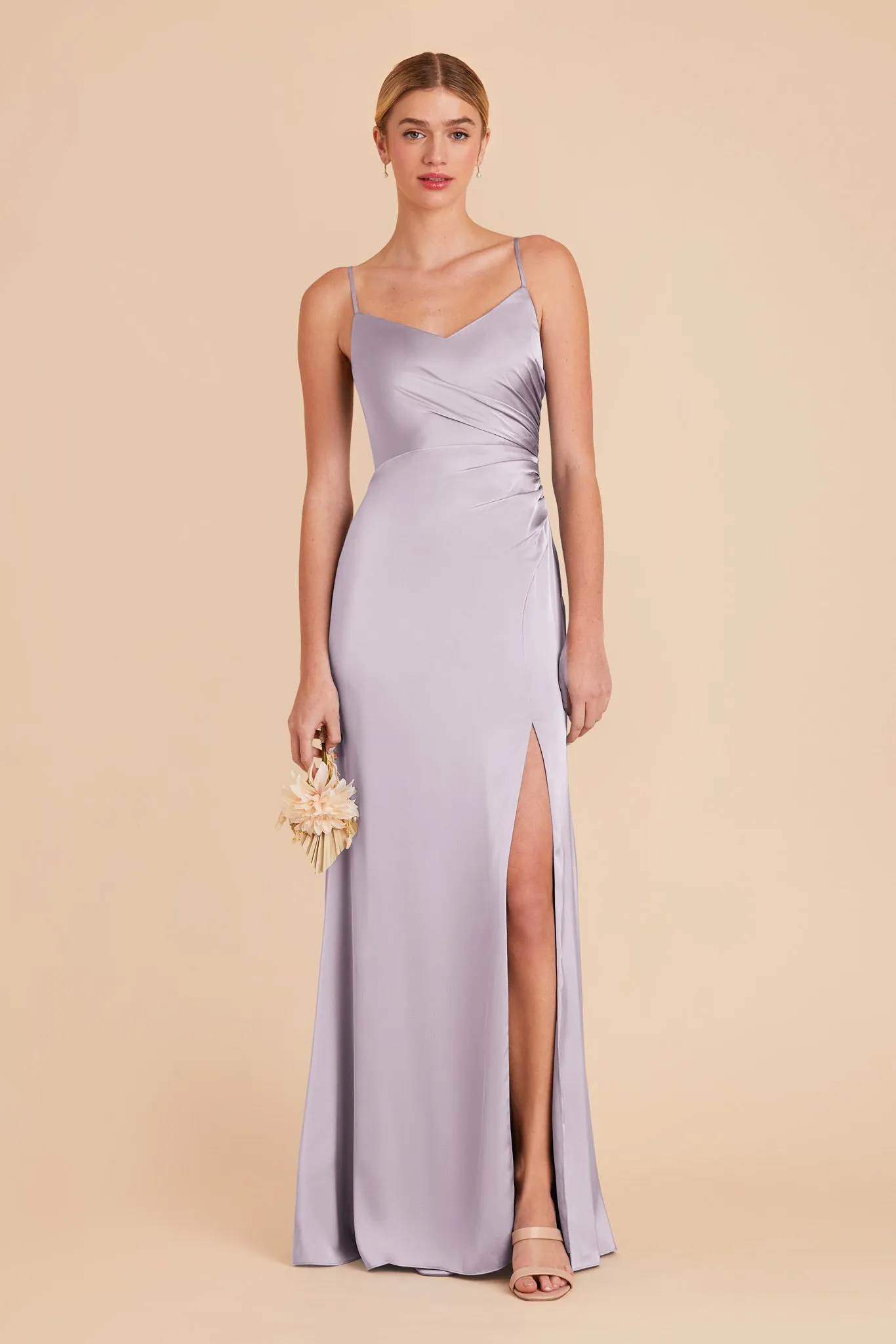 Catherine Matte Satin Dress - Dusty Lilac sold by Birdy Grey