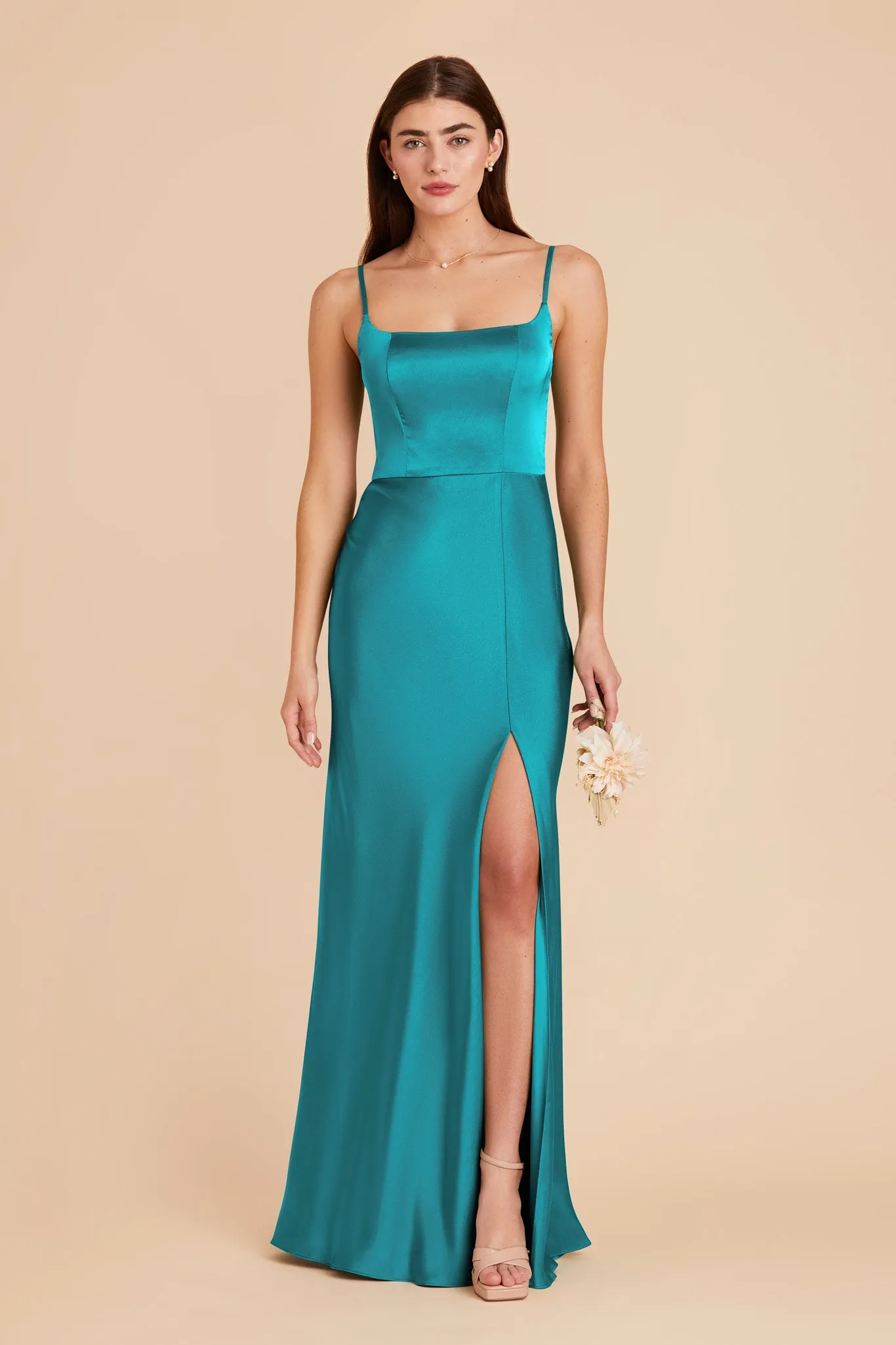 Mai Matte Satin Dress - Teal sold by Birdy Grey product image thumbnail 5