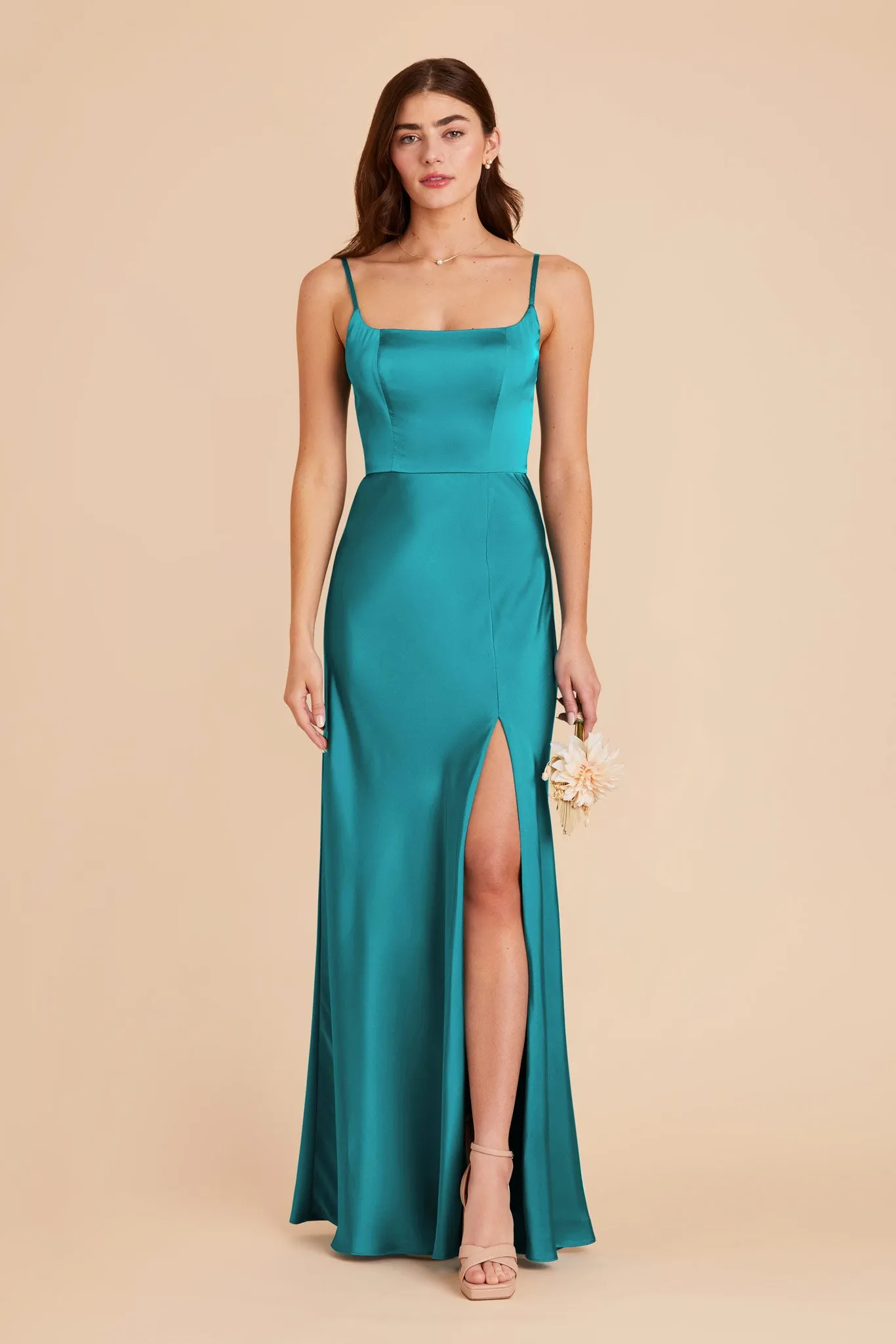 Mai Matte Satin Dress - Teal sold by Birdy Grey product image thumbnail 4