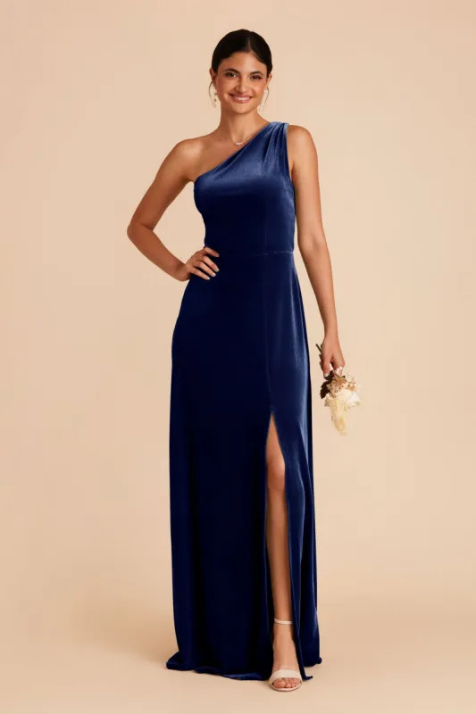 Kira Velvet Dress - Sapphire Blue sold by Birdy Grey
