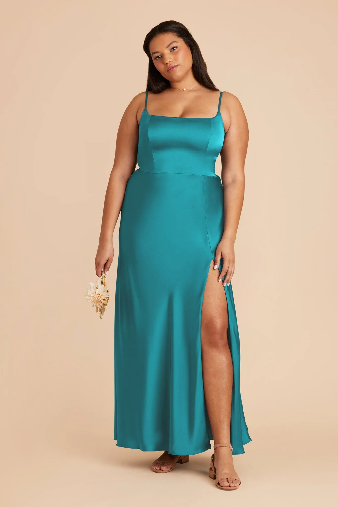 Mai Matte Satin Dress - Teal sold by Birdy Grey product image thumbnail 2