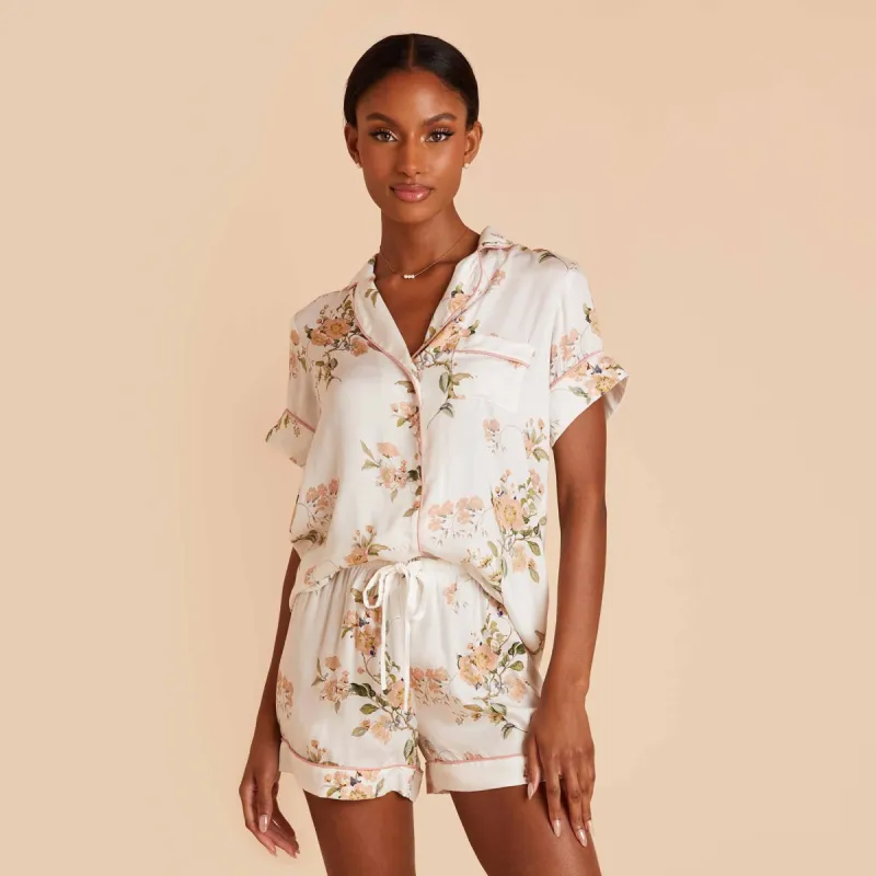 Jonny Floral Pajama Set - White Floral Meadow sold by Birdy Grey