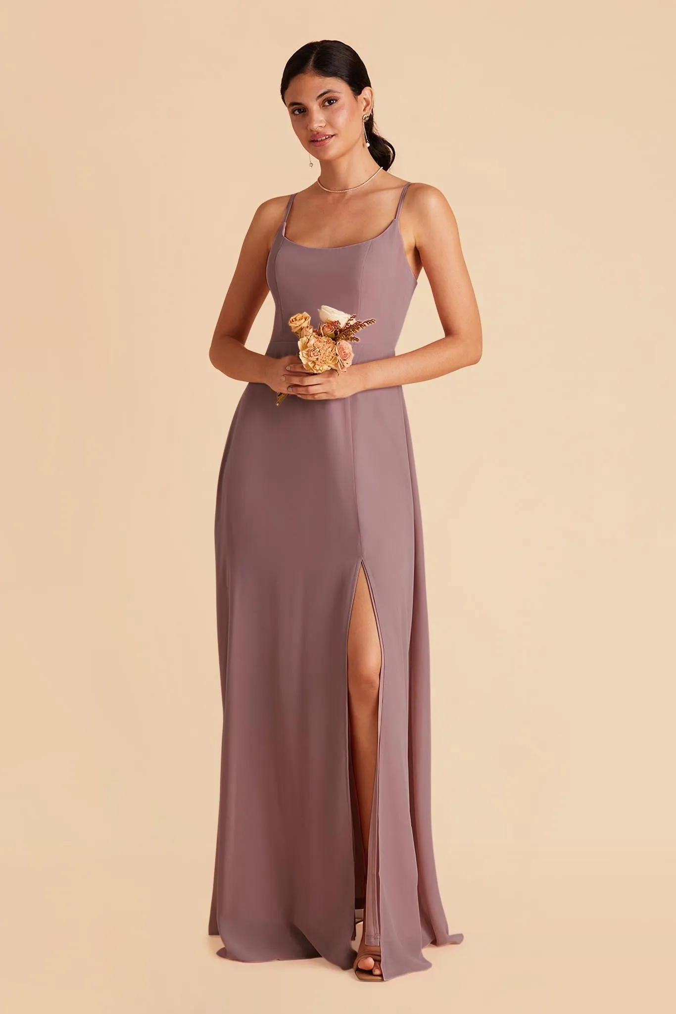 Amy Chiffon Dress - Dark Mauve sold by Birdy Grey product image thumbnail 4