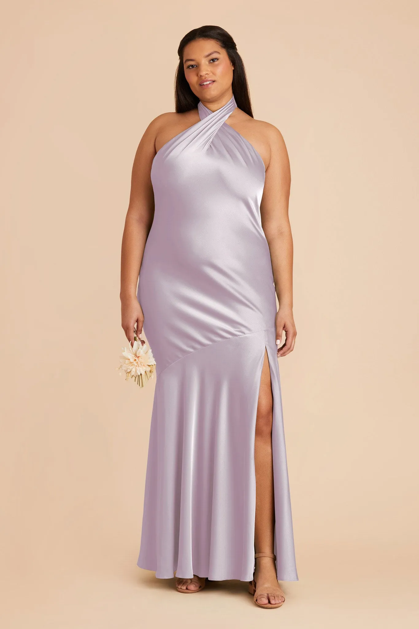 Stephanie Matte Satin Dress - Dusty Lilac sold by Birdy Grey product image thumbnail 2