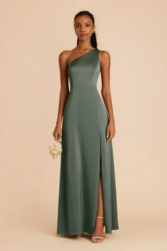 Kira Matte Satin Dress - Eucalyptus sold by Birdy Grey