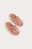 Criss Cross Fuzzy Slippers - Dusty Rose sold by Birdy Grey