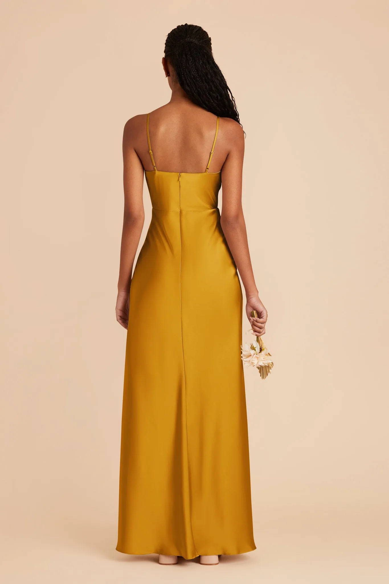 Lisa Long Matte Satin Dress - Butterscotch sold by Birdy Grey product image thumbnail 5