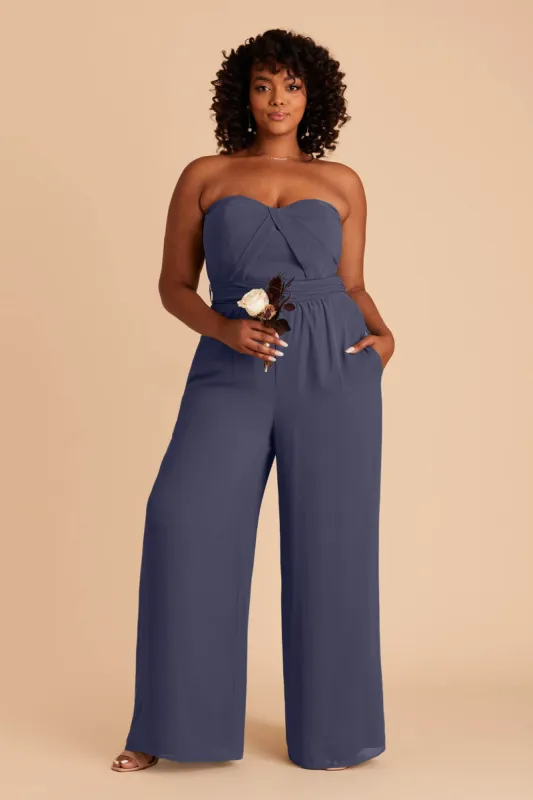 Gigi Convertible Jumpsuit - Slate Blue sold by Birdy Grey