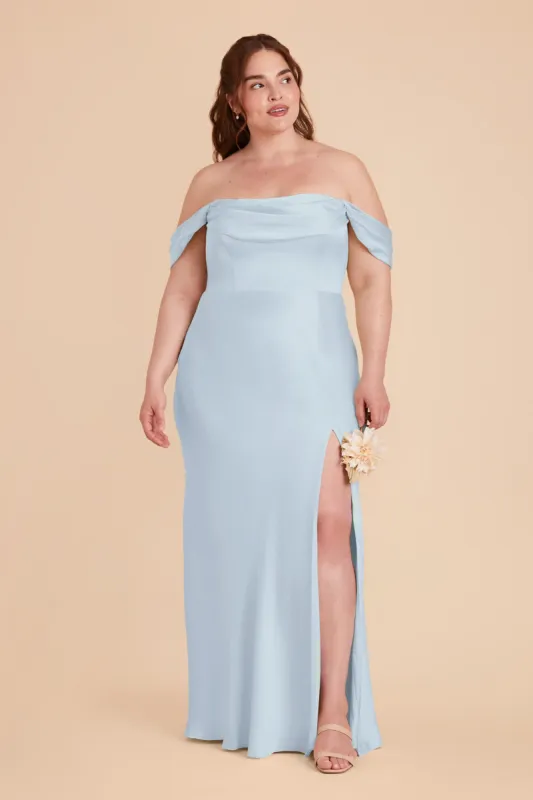 Mia Matte Satin Convertible Dress - Mist Blue sold by Birdy Grey