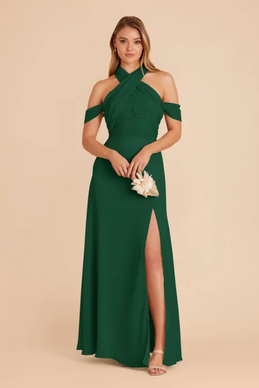 Cara Chiffon Dress - Forest Green sold by Birdy Grey