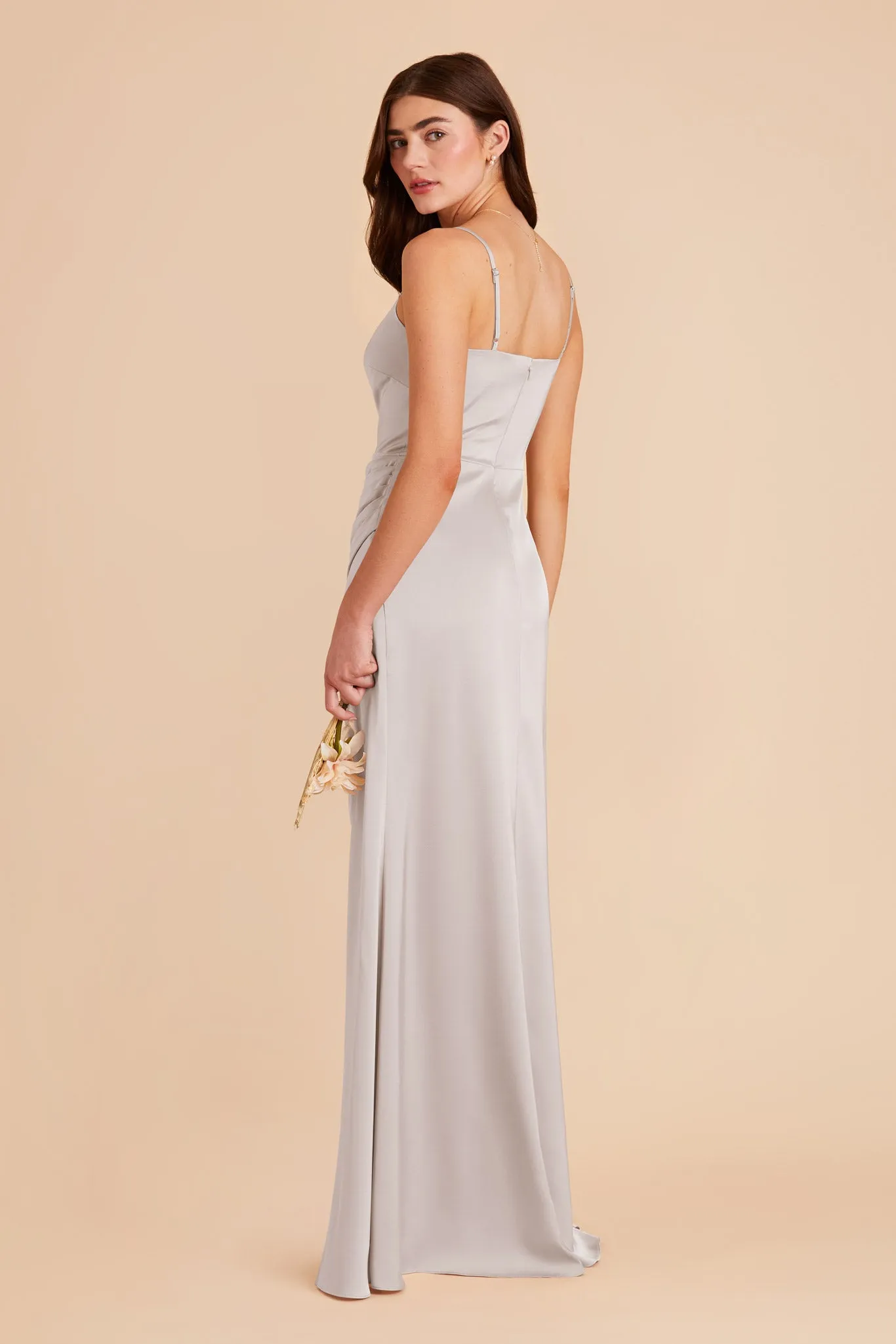 Jennifer Matte Satin Dress - Platinum sold by Birdy Grey product image thumbnail 4