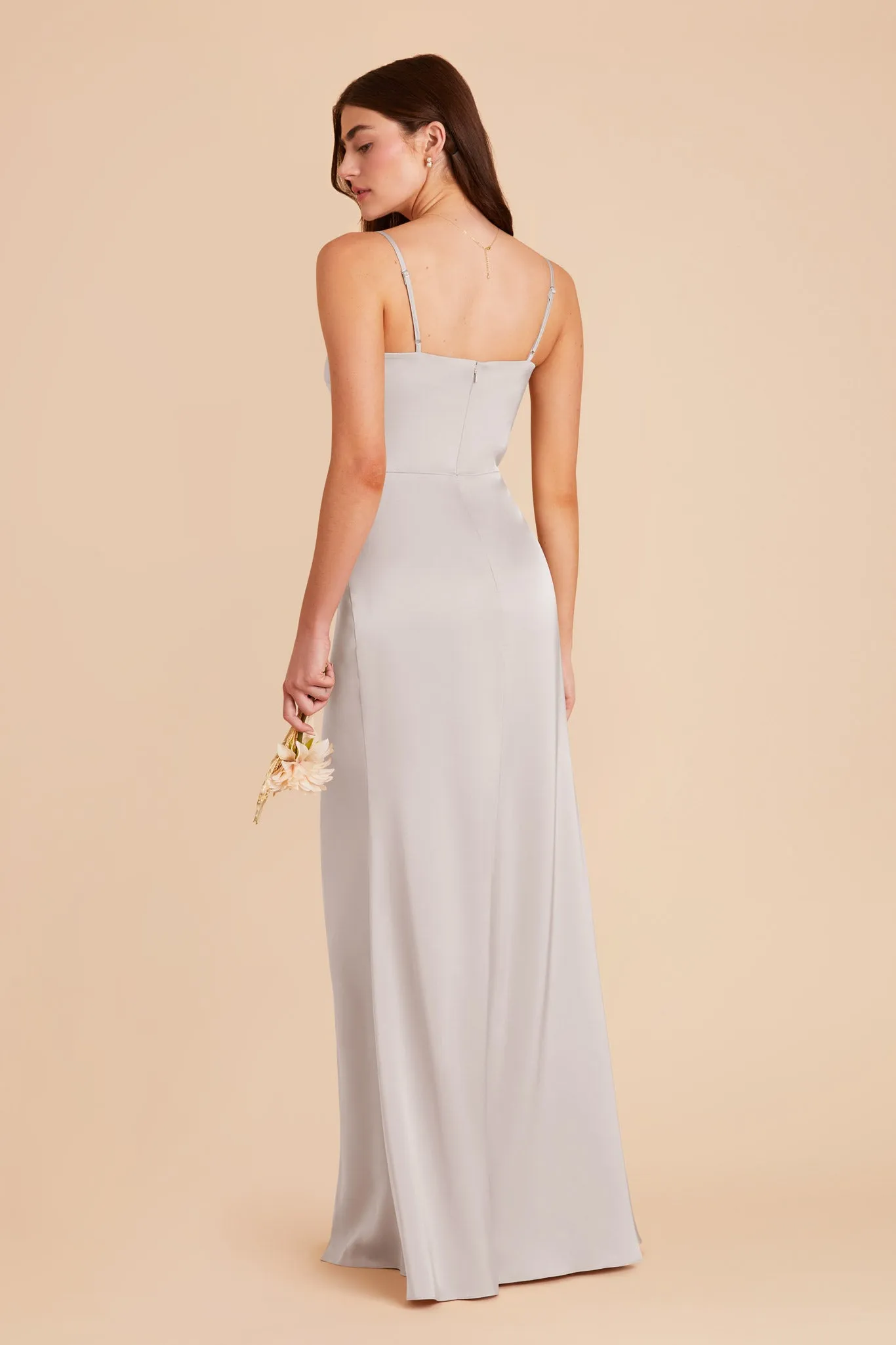 Jennifer Matte Satin Dress - Platinum sold by Birdy Grey product image thumbnail 5